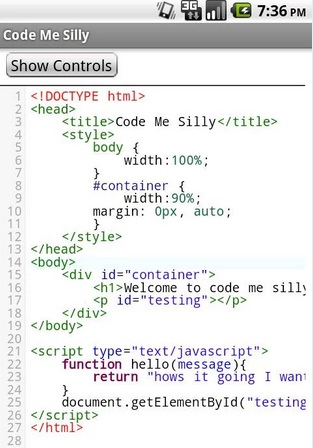 Syntax Highlighted Code Editor
